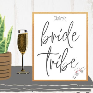 Bride Tribe Squad Bachelorette Party Sign | Editable | Personalized | Printable | Instant Download
