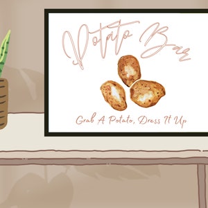 Editable Baked Potato Bar Sign - Wedding, Engagement, Shower, Birthday, Party, BBQ | Editable | Printable | Instant Download