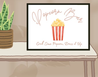 Editable Popcorn Bar Sign - Wedding, Engagement, Shower, Birthday, Party, BBQ | Editable | Printable | Instant Download