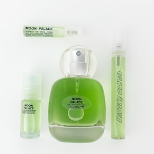 Moon Palace natural botanical perfume: ethereal forest, cedar pillars, leather flower, moonlight