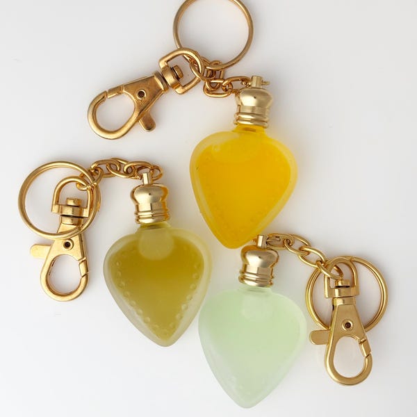Perfume Charm: natural botanical eau de parfum heart keychain