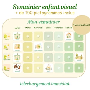 Personlig utskrivbar veckoplanerare för barn, Visuell veckoplanerare för barn med piktogram, Rutin för självständighet med ADHD och ASD, Barnkalender