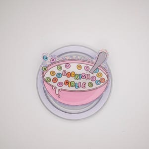 Bookish Girlie Cereal Bowl Kindle Grip | Smut Kindle Grip | Spicy Book-Themed Phone Grip | Cute Bookish Phone Grip| MagSafe Kindle Grip