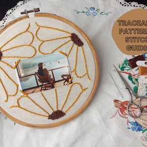 Sunflower Embroidery Polaroid Frame PDF Pattern | Stick & Stitch