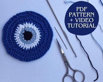 Boze oogbescherming gehaakte onderzetter pdf-patroon