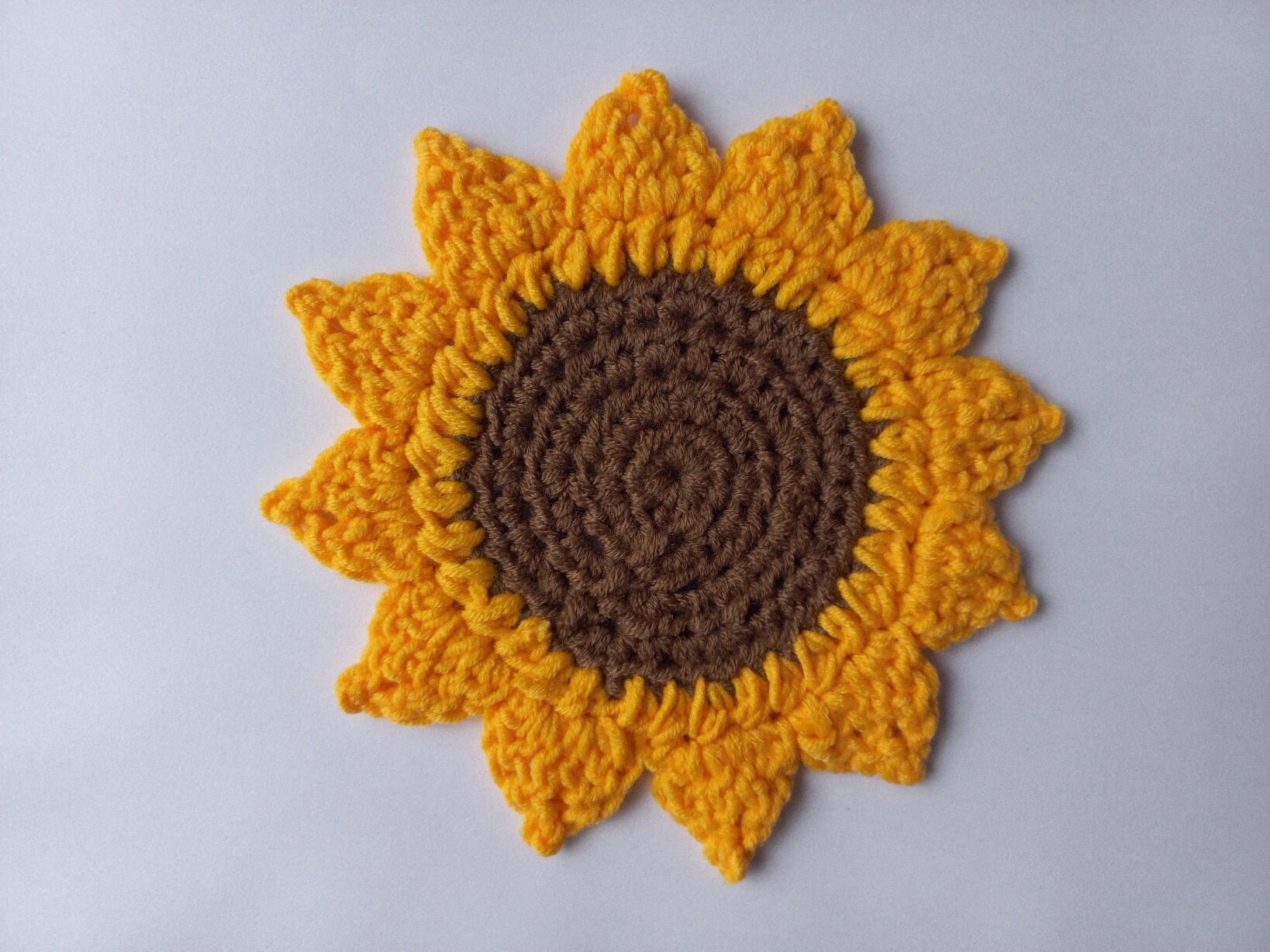 Sunflower Drink Coaster | Crochet PDF Pattern - Etsy