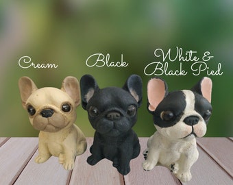 Customizable French bulldog, Frenchie figurine. Hand painted personalized dog figurine.