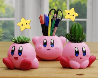 Kirby Planter Kirby Paint Project Gift For Him Succulent Planter Home Decor Cute Planter Gift For Gamer Gift For Her Kirby Gift