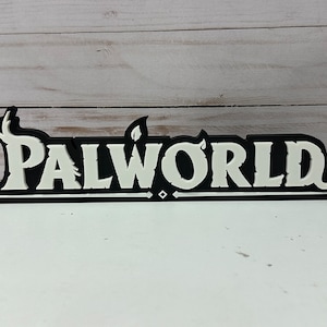 Palworld Logo Sign: Gamer Desk Trinket, Customizable Colors