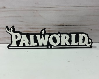 Palworld Logo Sign: Gamer Desk Trinket, Customizable Colors