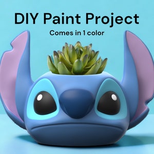 Stitch Planter Stitch Paint Project Gift For Him Succulent Planter Home Decor Cute Planter Gift For Gamer Gift For Her Stitch Gift