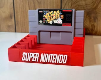 Super Nintendo Spiel Kassettenhalter - Fach für bis zu 10 Spiele - SNES Display