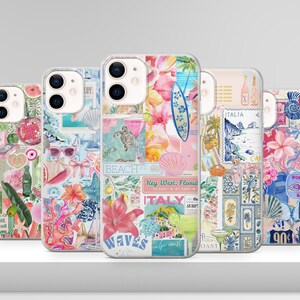 Coque côtière collage coque de téléphone BCBG mignonne couverture européenne pour iPhone 16 15 14 13 12 Pro Xs Samsung S24 S23 S22 FE A25 A15 Pixel 9 8A 7
