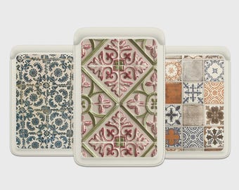 Vintage Ceramic Tiles Magsafe Wallet, Magnetic Leather Porto Green Azulejo Card Holder For iPhone 15, iPhone 14, iPhone 13 SE Pro Max Plus
