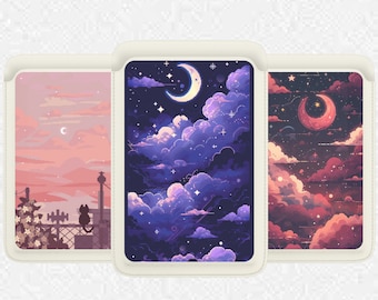 Aesthetic Lofi Magsafe Wallet, Magnetic Anime Cat Wallet Compatible with iPhone 16 15, iPhone 14, iPhone 13 SE Pro Max Plus
