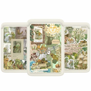 Portefeuille Magsafe vintage grenouille, crapaud dessin animé, portefeuille magnétique mignon collage cottage tendance compatible avec iPhone 16 15 14 13 SE Pro Max Plus