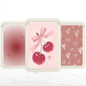 Schattige roze kokette magsafe-portemonnee, magnetische lederen rode kers valentijnskaarthouder voor iPhone 15, iPhone 14, iPhone 13 SE Pro Max Plus
