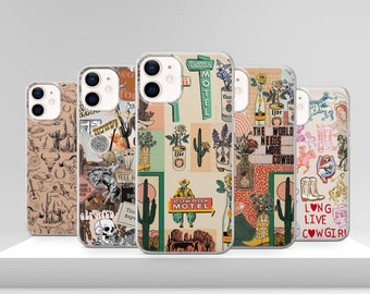 Vintage Cowboy Rodeo Phone Case Western Minimalism Cover for iPhone 17 Pro Max 17e 15 14 12 & Samsung S25 Ultra S24 FE A56 Pixel 10 XL 9a 8