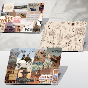 Ästhetische Western Rodeo MacBook Hülle Cowboy Laptop Hülle, Hartschale, Collage Print für MacBook M2 M1 Pro, Air 13 14 16 Zoll