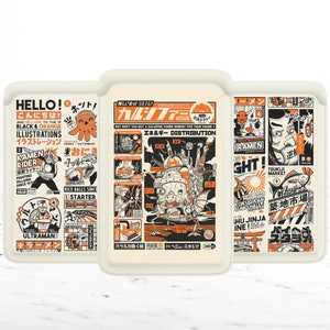 Portefeuille vintage Japan Comics Magsafe, porte-cartes magnétique en cuir d'art japonais coréen pour iPhone 15, iPhone 14, iPhone 13 SE Pro Max Plus