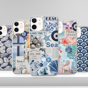 Coque de téléphone côtière BCBG Hibiscus Beachy Coquita housse pour iPhone 16 15 14 13 12 Pro Xs SE Samsung S24 S23 S22 FE A25 A15 Pixel 8A 7 Pro