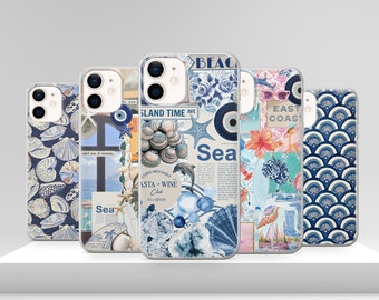 Preppy Costal Phone Case Hibiscus Beachy Coquita Cover for iPhone 17 Pro Max 17e 15 14 12 & Samsung S25 Ultra S24 FE A56 Pixel 10 XL 9a 8