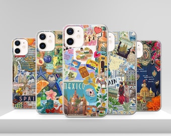 Mexico Summer Collage Phone Case Cute Spanish Summer Cover for iPhone 17 Pro Max 17e 15 14 12 & Samsung S25 Ultra S24 FE A56 Pixel 10 XL 9a