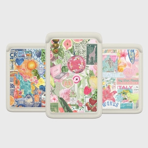 Preppy Coquette Collage MagSafe Brieftasche, magnetische Leder Cute Beachy Küsten Kartenhalter für iPhone 15, iPhone 14, iPhone 13 SE Pro Max Plus