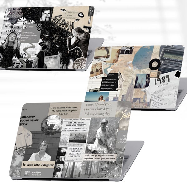 1989 Taylor Mac Book Case Reputation Folklore Laptop Cover, Collage Hard Bumper, Music lover Print for MacBook M2 M1 Pro, Air 13 14 16 inch