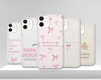 Coque Christian Phone Case Girly Bible Verse Psalm Cover for iPhone 17 Pro Max 17e 15 14 12 & Samsung S25 Ultra S24 FE A56 Pixel 10 XL 9a 8