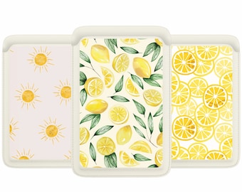 Summer Lemon Magsafe Wallet, Magnetic Leather Yellow Beachy Card Holder For iPhone 16 15, iPhone 14, iPhone 13 SE Pro Max Plus