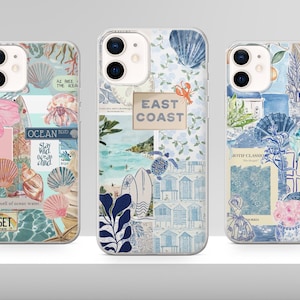 Esthétique East Cost Coque Coque pour iPhone 16 15 14 13 12 Pro Xs Samsung S24 S23 S22 FE A25 A15 Pixel 9 8A 7