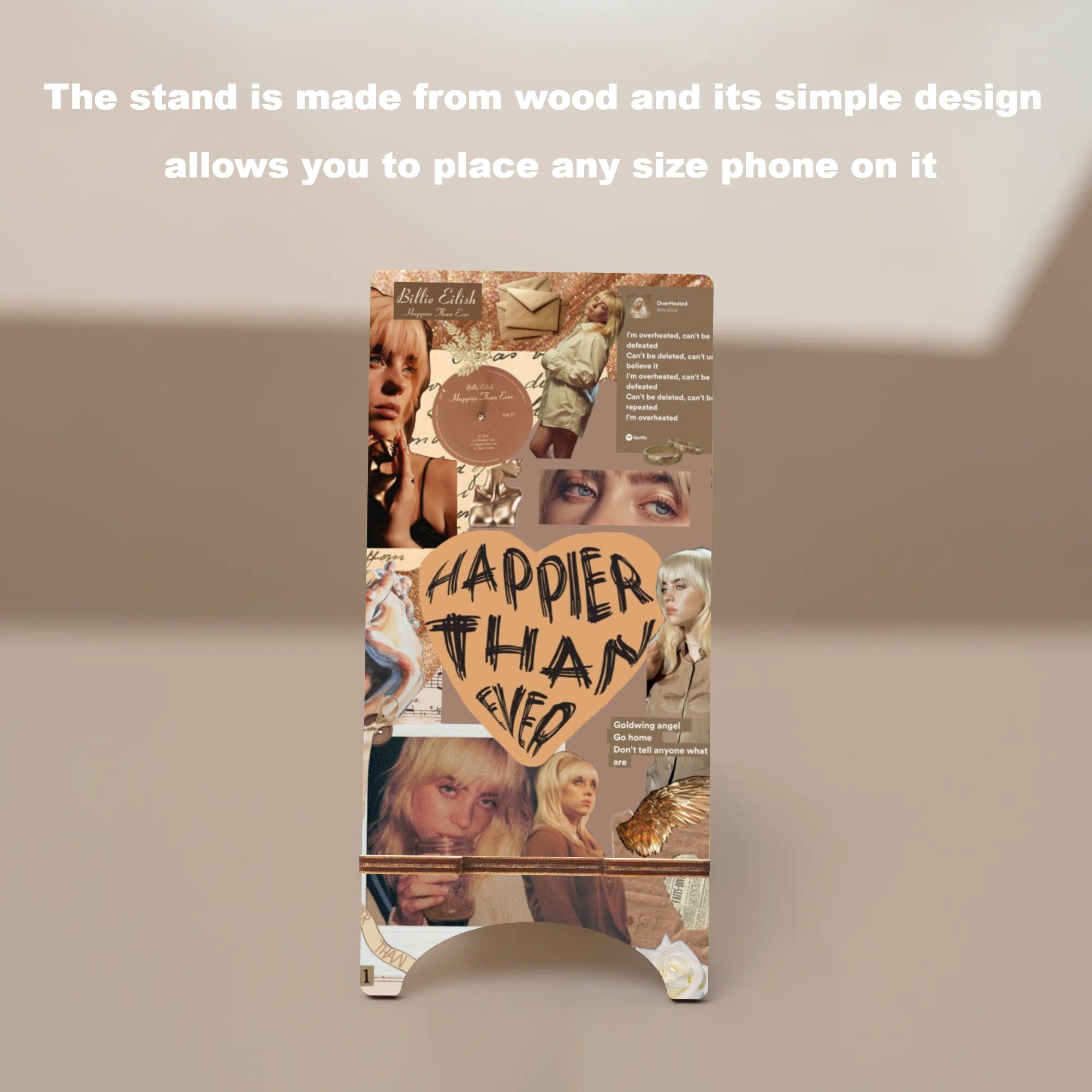 Billie Collage Wood Phone Stand Lyrics Holder for iPhone 14 Etsy