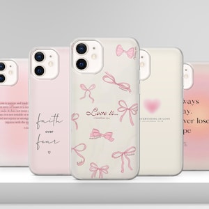 Love Christian Girly Jesus Coque de téléphone Bible Coquette pour iPhone 16 15 14 13 12 Pro Xs SE Samsung S24FE S24 S22 FE A16 Pixel 8A 7 Pro 9