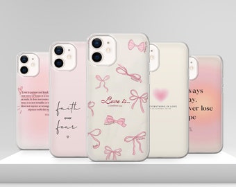 Love Christian Girly Jesus Phone Case Bible Coquette Cover for iPhone 17 Pro Max 17e 15 14 12 & Samsung S25 Ultra S24 FE A56 Pixel 10 XL 9a