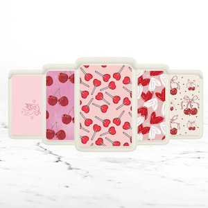 Bonita billetera Magsafe con forma de cereza roja y cupido, tarjetero magnético de cuero rosa para iPhone 15, iPhone 14, iPhone 13 SE Pro Max Plus