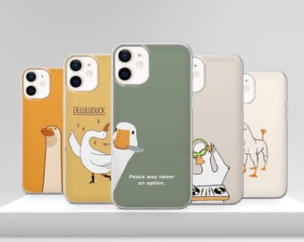 Funny Duck Phone Case Cute Silly Goose Animal Cover for iPhone 17 Pro Max 17e 15 14 12 & Samsung S25 Ultra S24 FE A56 Pixel 10 XL 9a 8