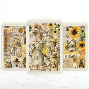 Cartera vintage con diseño de abejas y diseño de abejas, tarjetero magnético de piel con diseño de colmena de girasoles para iPhone 15, iPhone 14, iPhone 13 SE Pro Max Plus