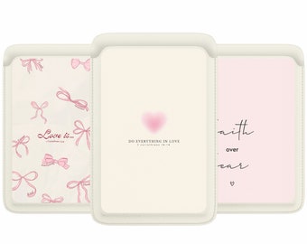 Pink Christian Scripture Magsafe Wallet, Magnetic Leather Cute Trendy Romans Bible Verse Card Holder For iPhone 16 15 14 13 SE Pro Max Plus