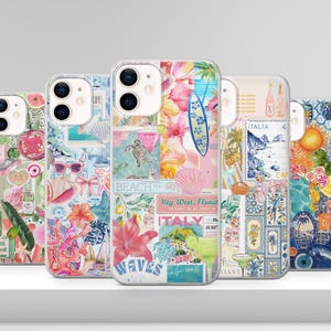 Costal Coque Collage Phone Case Preppy Cute European Cover for iPhone 17 Pro Max 17e 15 14 12 & Samsung S25 Ultra S24 FE A56 Pixel 10 XL 9a