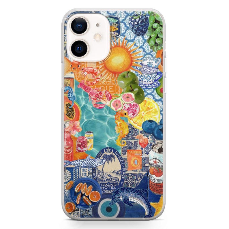 Funda de teléfono Costal Coque Collage, estilo preppy, bonita y europea, para iPhone 17 Pro Max, 17e, 15, 14 y 12 y Samsung S25 Ultra, S24 FE, A56, Pixel 10 XL y 9a 5
