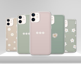 Cute Minimalist Daisy Phone Case Spring Floral Cover for iPhone 17 Pro Max 17e 15 14 12 & Samsung S25 Ultra S24 FE A56 Pixel 10 XL 9a 8