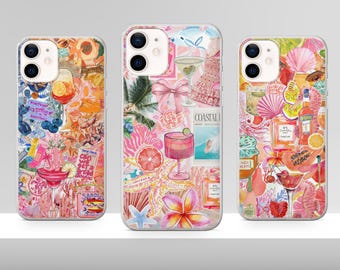 Preppy Coquette Summer Beachy Phone Case for iPhone & Samsung - Coastal Italian Cover for 16 15, 14, 13, 12 Pro, Xs, S24, S23 S24FE Pixel 8A