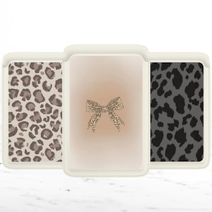 Bonita cartera Magsafe con estampado de leopardo y lazo de pantera, tarjetero magnético de cuero para iPhone 15, iPhone 14, iPhone 13 SE Pro Max Plus