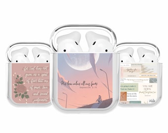 Bible Verses Design Headphone Case Christianity Protective Cover for Airpods 3 2 Pro 4 Galaxy Buds Live Beats Fit Studio WF