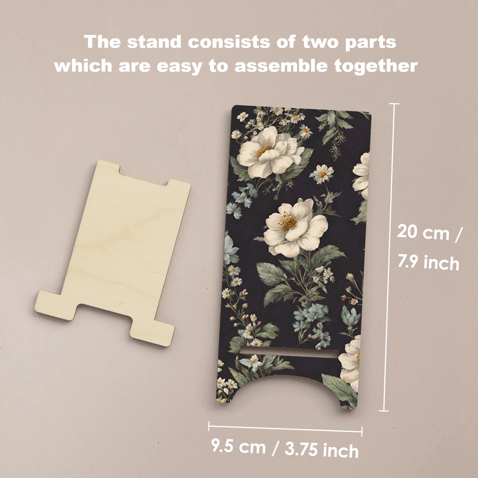 Vintage Bohemian Wood Phone Stand, Earthy Cottagecore Holder, Gift ...