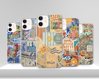 Vintage Italian Summer Phone Case Trendy Beachy Cover for iPhone 17 Pro Max 17e 15 14 12 & Samsung S25 Ultra S24 FE A56 Pixel 10 XL 9a 8