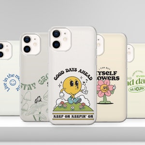 Étui de téléphone rétro vintage Citations de motivation minimalistes pour iPhone 16 15 14 13 12 Pro Xs SE Samsung S24 S23 S22 FE A25 A16 Pixel 8A
