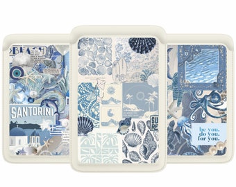 Seashells iPhone MagSafe Wallet: Blue Leather Magnetic Card Holder