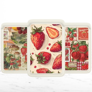 Bonita billetera Magsafe de Lofi Strawberry, tarjetero de cuero magnético con forma de fruta de verano a la moda para iPhone 15, iPhone 14, iPhone 13 SE Pro Max Plus